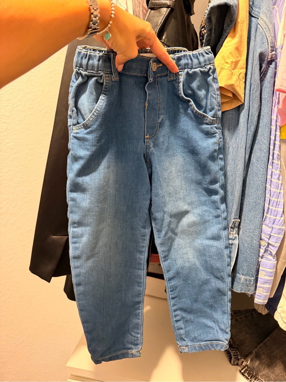 Zara kids boys 3/4 years Blue Elastic-Waist  Jeans